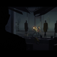 Two people walk amid a group of of silhouette people in Somerville on Xbox.